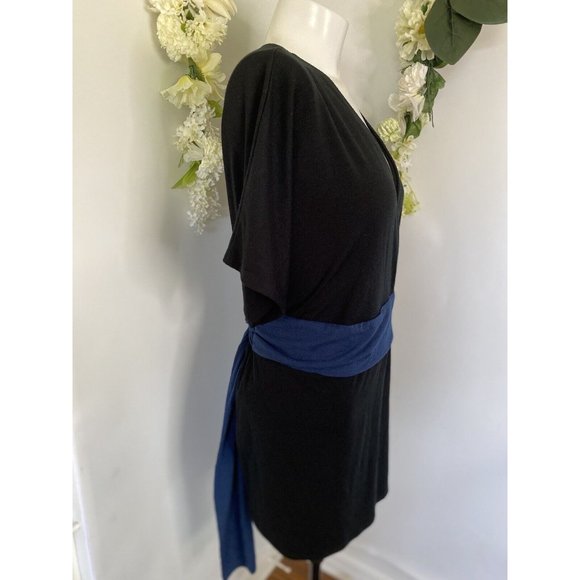 Mossimo Size 28W/30W Polyester Pullover Tunic Short Sleeve Black Blue Sash NWT - Picture 12 of 16